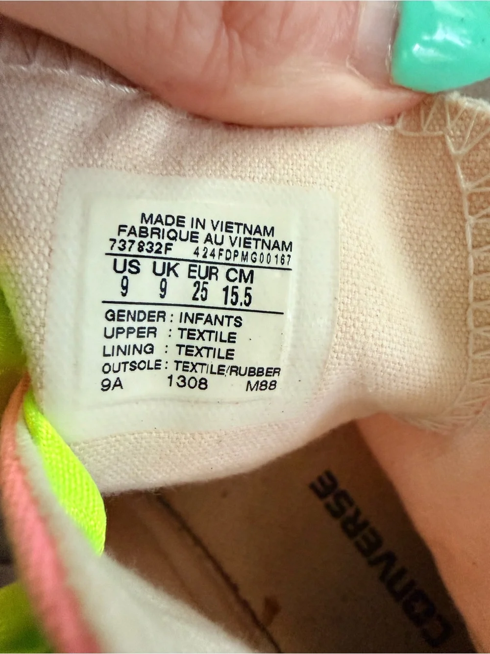 Converse Kids Pink High-Top Sneakers with Neon Green Laces